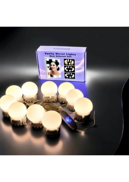 10'lu Renkli LED Makyaj Lambası Seti, Aydınlatma ve Dekorasyon Için Uygun fırsatları