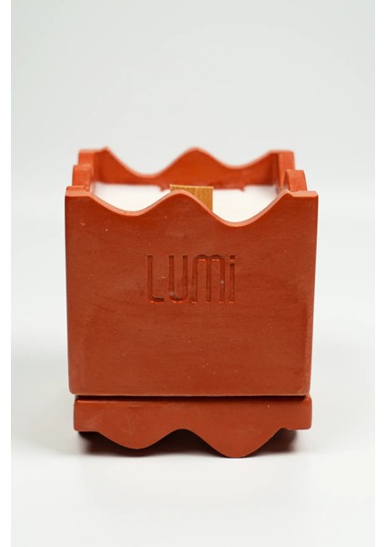Lumi Blaze – %100 Soya Wax Vegan Beton Mum (Kırmızı Zigzag) modelleri