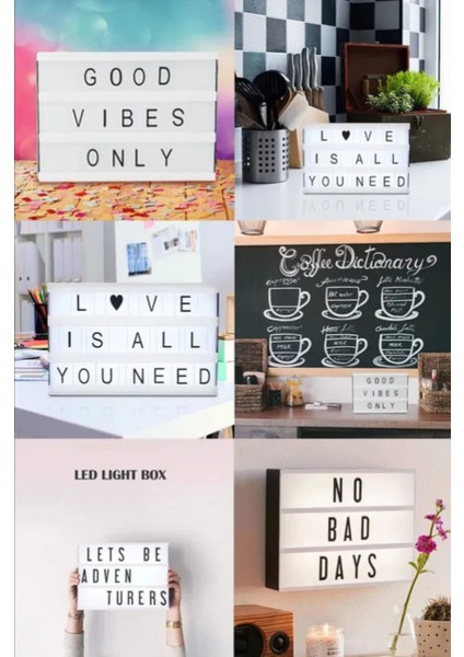 A5 LED Message Light Box 96 Karakter Dekoratif LED Işıklı Mesaj Panosu, Sinematik Mesaj Panosu, Masa