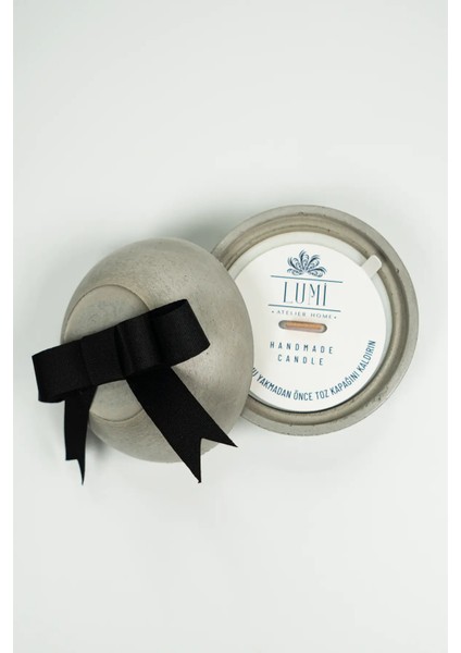 Lumi Moon – %100 Soya Wax Vegan Beton Mum (Gri Küre) modelleri