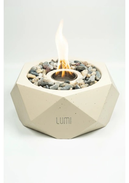 Lumi Ignis – Masaüstü Bacasız Beton Şömine + 1 L Bioethanol Hediye modelleri