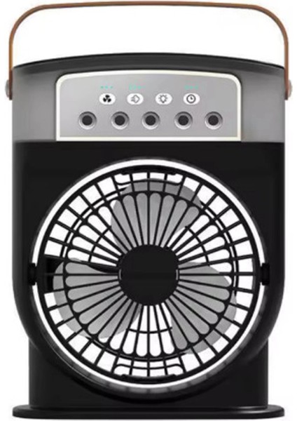 Şarjlı 600 ml Su Hazneli Taşınabilir Masaüstü Vanilatör Güçlü Fan ve 2000 Mah Pil Siyah