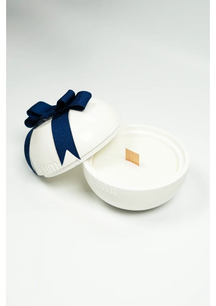 Lumi Frost – %100 Soya Wax Vegan Beton Mum (Beyaz Küre) fırsatları