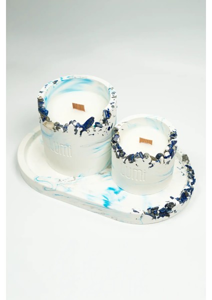 Lumi Deep – %100 Soya Wax Vegan Beton Mum (Lapis & Lazuli) fiyatları