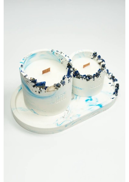 Lumi Deep – %100 Soya Wax Vegan Beton Mum (Lapis & Lazuli) modelleri