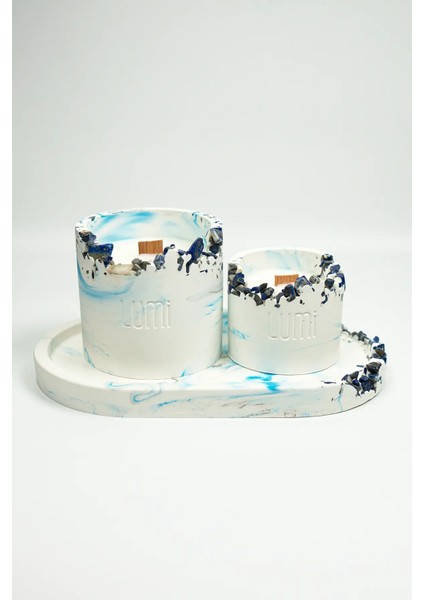 Lumi Deep – %100 Soya Wax Vegan Beton Mum (Lapis & Lazuli) fırsatları