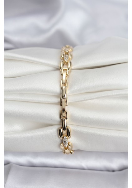 14K Gold Renk Kaplama Zirkon Taşlı Model cm Kadın Bileklik fiyatları