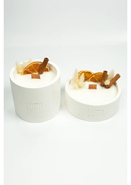 Lumi Harvest – %100 Soya Wax Vegan Beton Mum (Kurutulmuş Çiçek & Meyve) modelleri