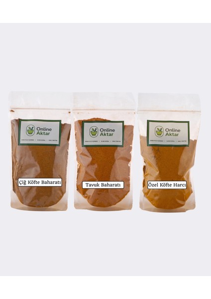 Köfte Harcı 50G + Çiğ Köfte Baharatı 50G + Tavuk Baharatı 50G