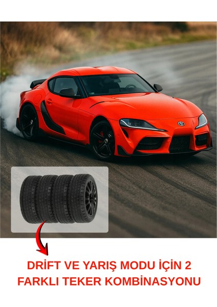 Oyuncak 1:24 Ölçek 4x4 Uzaktan Kumandalı Işıklı Drift Arabası 15 Km/h Hız Yapan 2 Farklı Teker Kombinasyonu Spor Model Kırmızı 4 Çeker Araba fırsatları