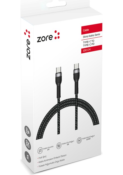 Siyah Shira Serisi Type-C To Type-C Pd Kablo 1 Metre fiyatları