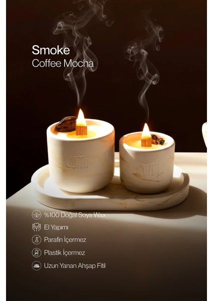 Lumi Smoke – %100 Soya Wax Vegan Beton Mum (Dumanlı Kuvars)