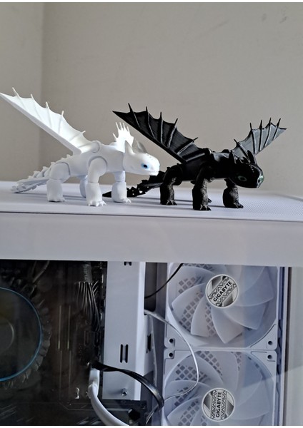 Ejderhanı Nasıl Egitirsin? Çiftli Gecenin Öfkesi & Dişsiz Siyah Ejderha 16 cm