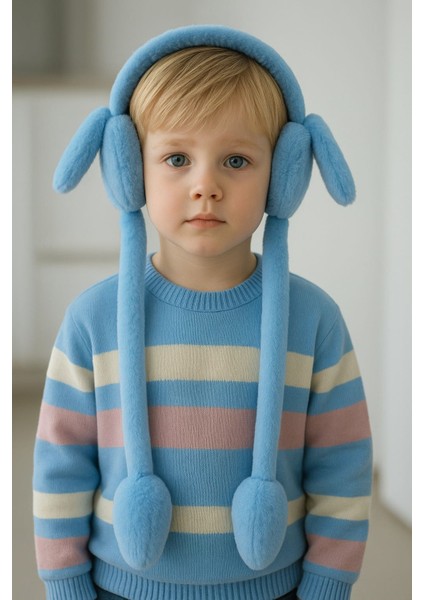 5–12 Yaş Çocuk Peluş Tavşan Kulaklık – Hareket Eden Sesli Tavşan Kulakları | Kışlık Sıcak Tutucu Oyuncaklı Kulaklık