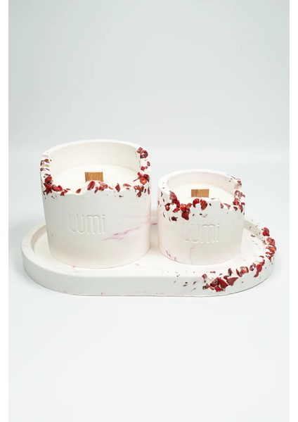 Lumi Coral – %100 Soya Wax Vegan Beton Mum (Mercan) modelleri