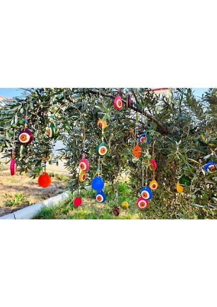 10 Adet El Yapımı Asmalı Nazar Boncuğu, Duvar Dekorasyon Ürünleri, Balkon Bahçe Ağaç Süsü. fiyatları