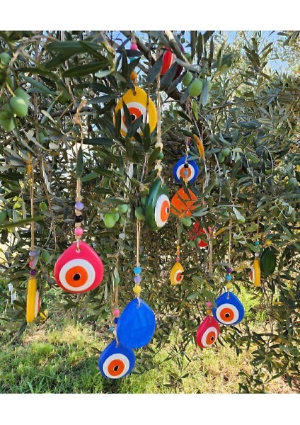 10 Adet El Yapımı Asmalı Nazar Boncuğu, Duvar Dekorasyon Ürünleri, Balkon Bahçe Ağaç Süsü. indirimleri