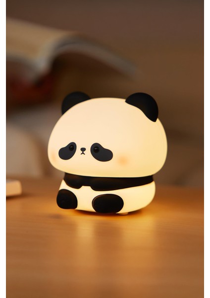 Rgb Işıklı Dokunmatik Panda Gece Lambası Silikon Yumuşak Malzeme, Renk Değiştiren Çocuk Gece Lambası