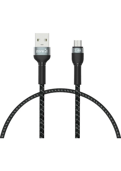 Siyah Shira Serisi Micro USB Kablo 30 cm