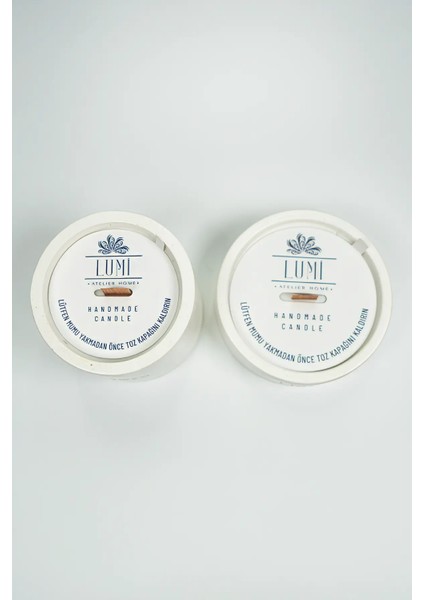 Lumi Duo – %100 Soya Wax Vegan Beton Mum (Doğal Ikili) modelleri
