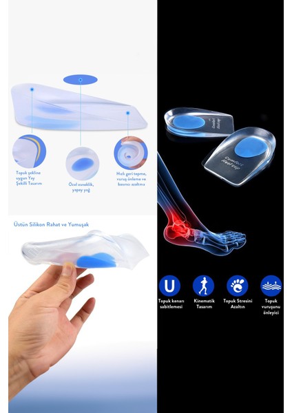 Ortopedik Medikal Silikon Tabanlık Topuk Dikeni Için Tabanlık Sihirli Jel Tabalığı indirimleri