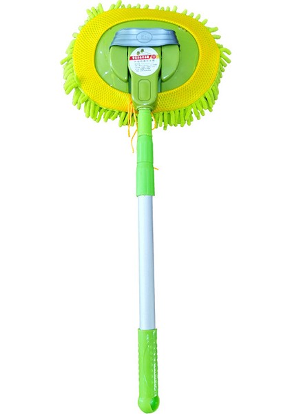 Araba Yıkama Mop Mikrofiber Bezli Teleskopik Saplı +1 Yedek Bez Hediyeli Yeşilrenk