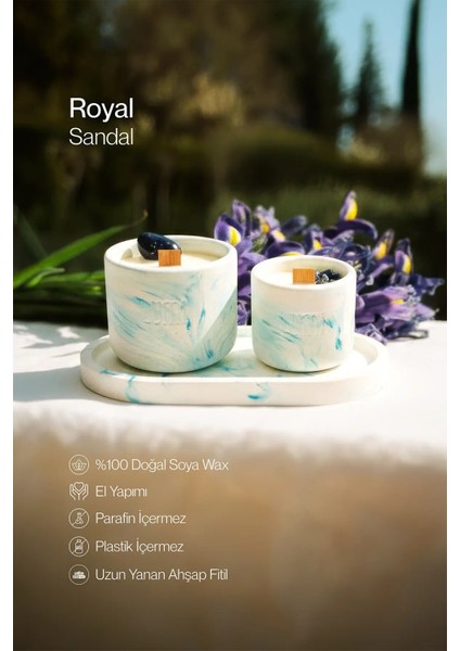 Lumi Royal – %100 Soya Wax Vegan Beton Mum (Lapis Lazuli)