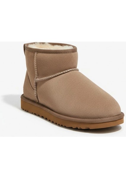 Ultra Mini Classic Süet İçi Kürklü Kadın Bot - Vizon