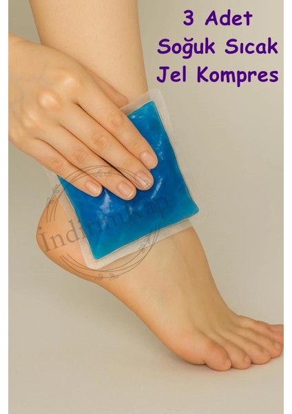 3 Adet Termojel Sıcak Soğuk Kompres Jel Buz Paketi, 3 Adet Soğutucu Jel Isıtıcı Jel Kompres 13X13CM