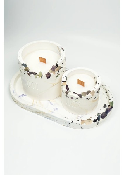 Lumi Aura – %100 Soya Wax Vegan Beton Mum (Florit) modelleri