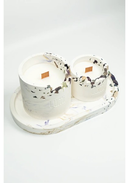 Lumi Aura – %100 Soya Wax Vegan Beton Mum (Florit) fırsatları