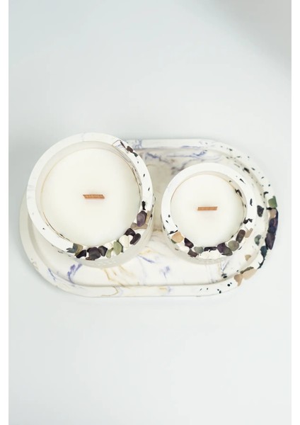 Lumi Aura – %100 Soya Wax Vegan Beton Mum (Florit)