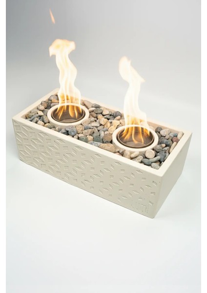 Lumi Astra No:1 – Masaüstü Bacasız Beton Şömine + 1 L Bioethanol Hediye