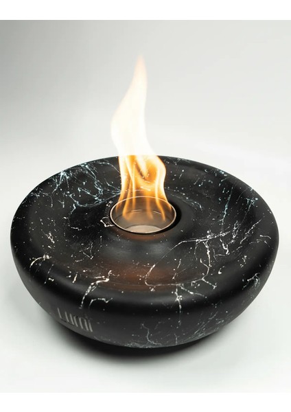 Lumi Pyra – Masaüstü Bacasız Beton Şömine + 1 L Bioethanol Hediye