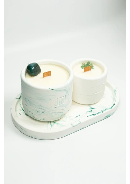 Lumi Moss – %100 Soya Wax Vegan Beton Mum (Yeşil Akik) fiyatları