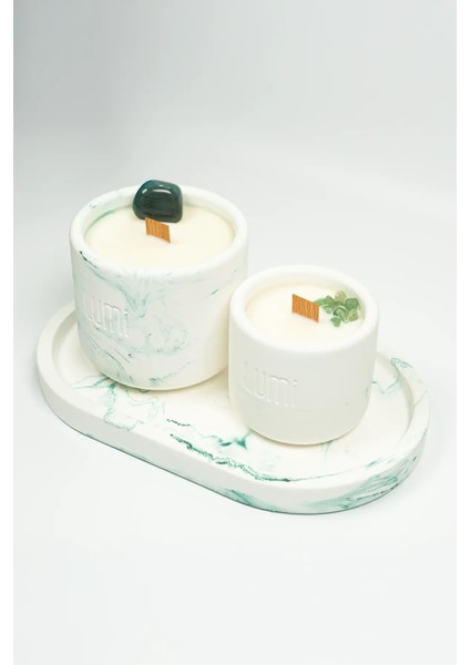 Lumi Moss – %100 Soya Wax Vegan Beton Mum (Yeşil Akik) modelleri