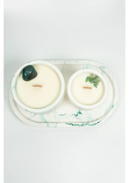 Lumi Moss – %100 Soya Wax Vegan Beton Mum (Yeşil Akik) fırsatları