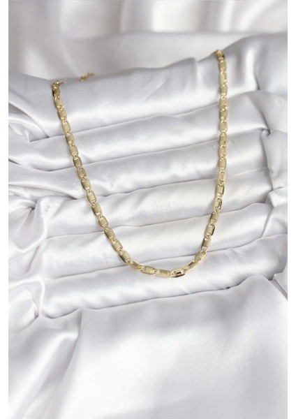 14K Gold Renk Kaplama Plaka Ezme Model Zincirli cm Kadın Kolye fiyatları