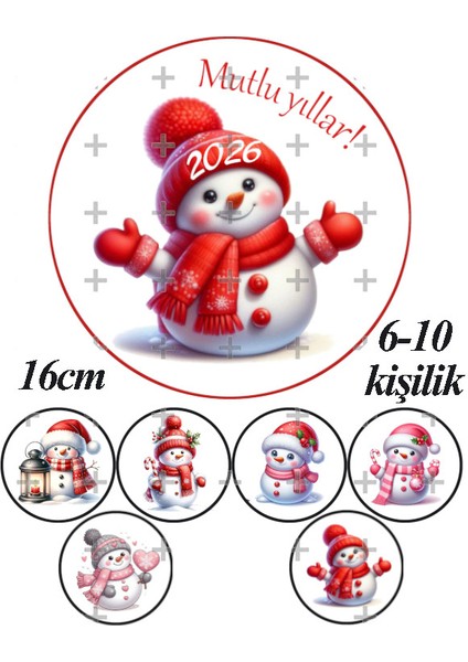 Yeni Yıl Karadam Yıl Başı Yenilebilir Kağıt New Year Pasta Süsleme