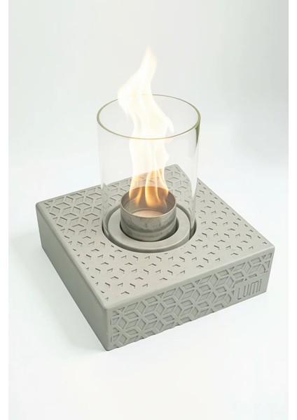 Lumi Nova No:2 – Masaüstü Bacasız Beton Şömine (Camlı) + 1 L Bioethanol Hediye modelleri