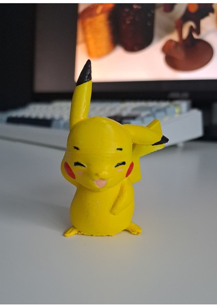 Pikachu 3D Figür Mini Figür Pikachu Pokemon Figürü 5 cm