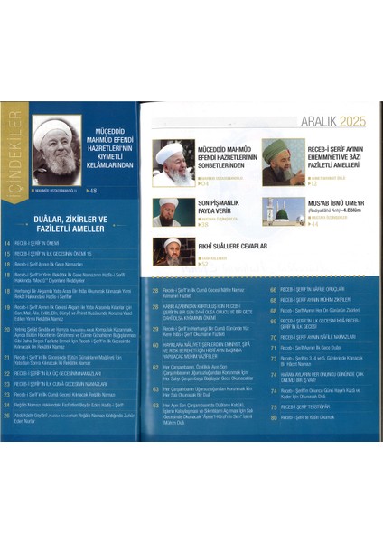 Lalegül Dergisi Aralık 2025 Cübbeli Ahmet Hoca, Üç Aylar Recebi Şerif Duası Namazları Hacet, Mühim Istiğfar Duaları fiyatları