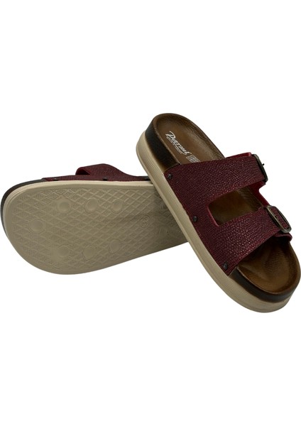 Çift Tokalı Suya Dayanıklı Ortopedik Kadın Terlik