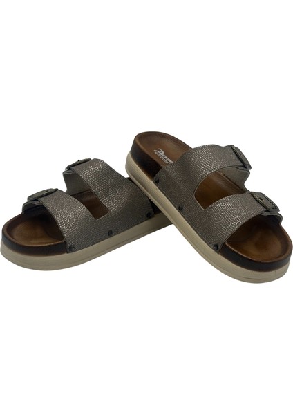 Çift Tokalı Suya Dayanıklı Ortopedik Kadın Terlik