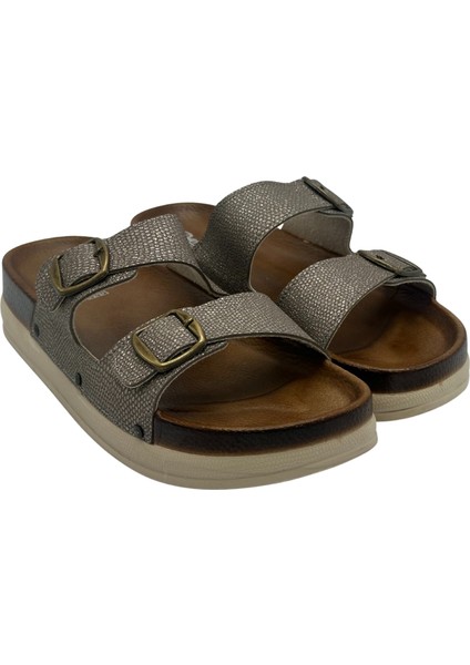 Çift Tokalı Suya Dayanıklı Ortopedik Kadın Terlik