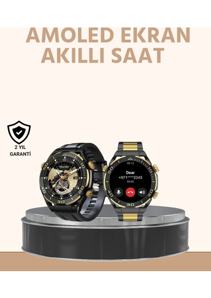 Amoled Ekran Akıllı Saat Uyku Nabız Adım Ölçer Su Geçirmez