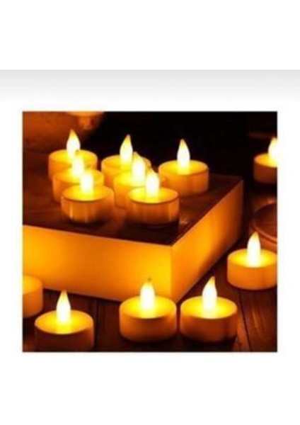 Ledli Mum Tealight Işıklı Dumansız Alevli Sarı Pilli LED Mum 4 Adet Pil Dahil – Masa ve Gece Lambası fiyatları