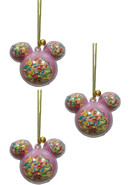 3 adet Pembe mickey mouse banyo nem topu Mika Kutulu 100gr