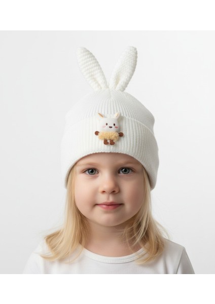 Tavşan Kulaklı Içi Polarlı Kız Çocuk Bere