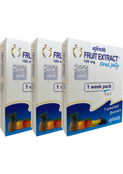 Ajinth Meyve Özü 100 ml 7'li Paket 3 Adet Oral Jell